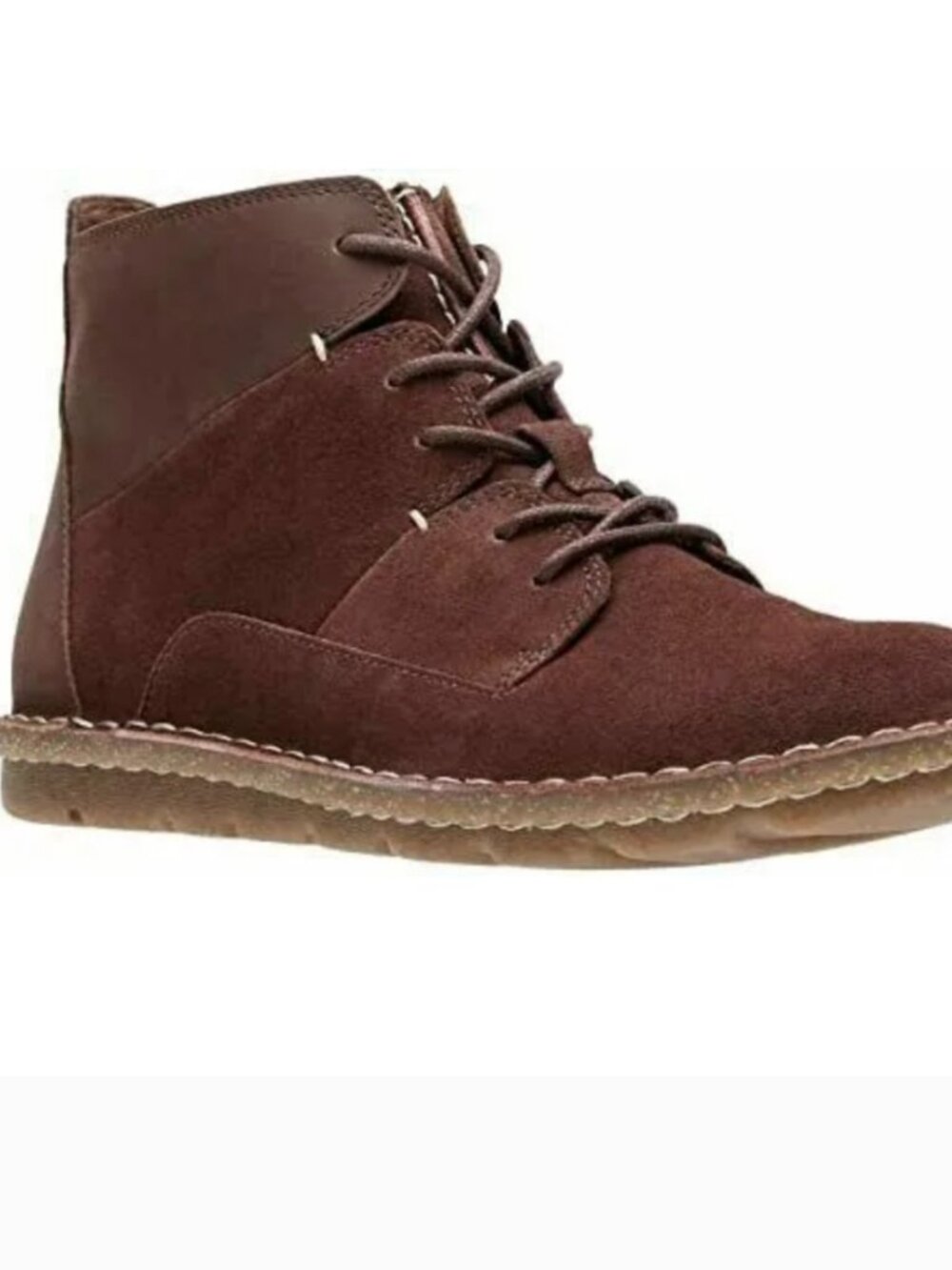 Clarks Tamitha Key Suede Leather Ankle Boot Lace Up w/ Side Zipper